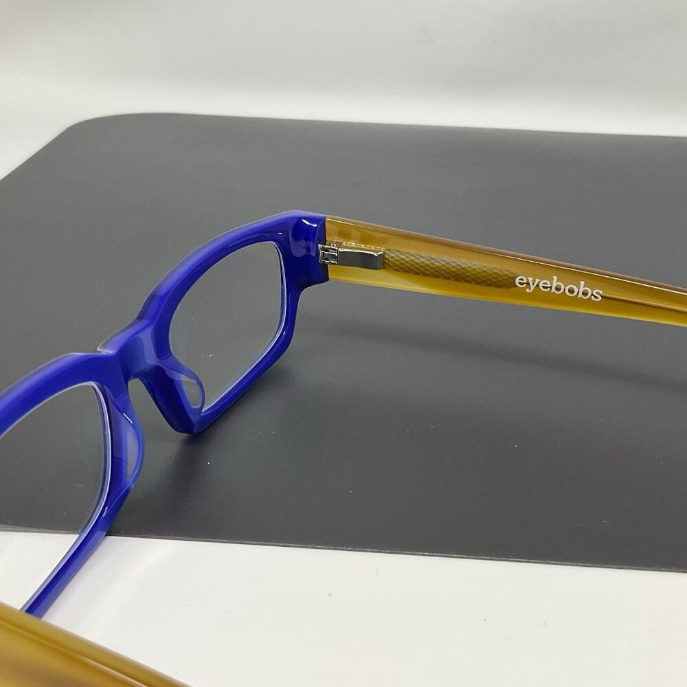 eyebobs Peckerhead Reading Glasses Color 20 - Cobalt Front with Blonde Temples - Picture 3 of 16
